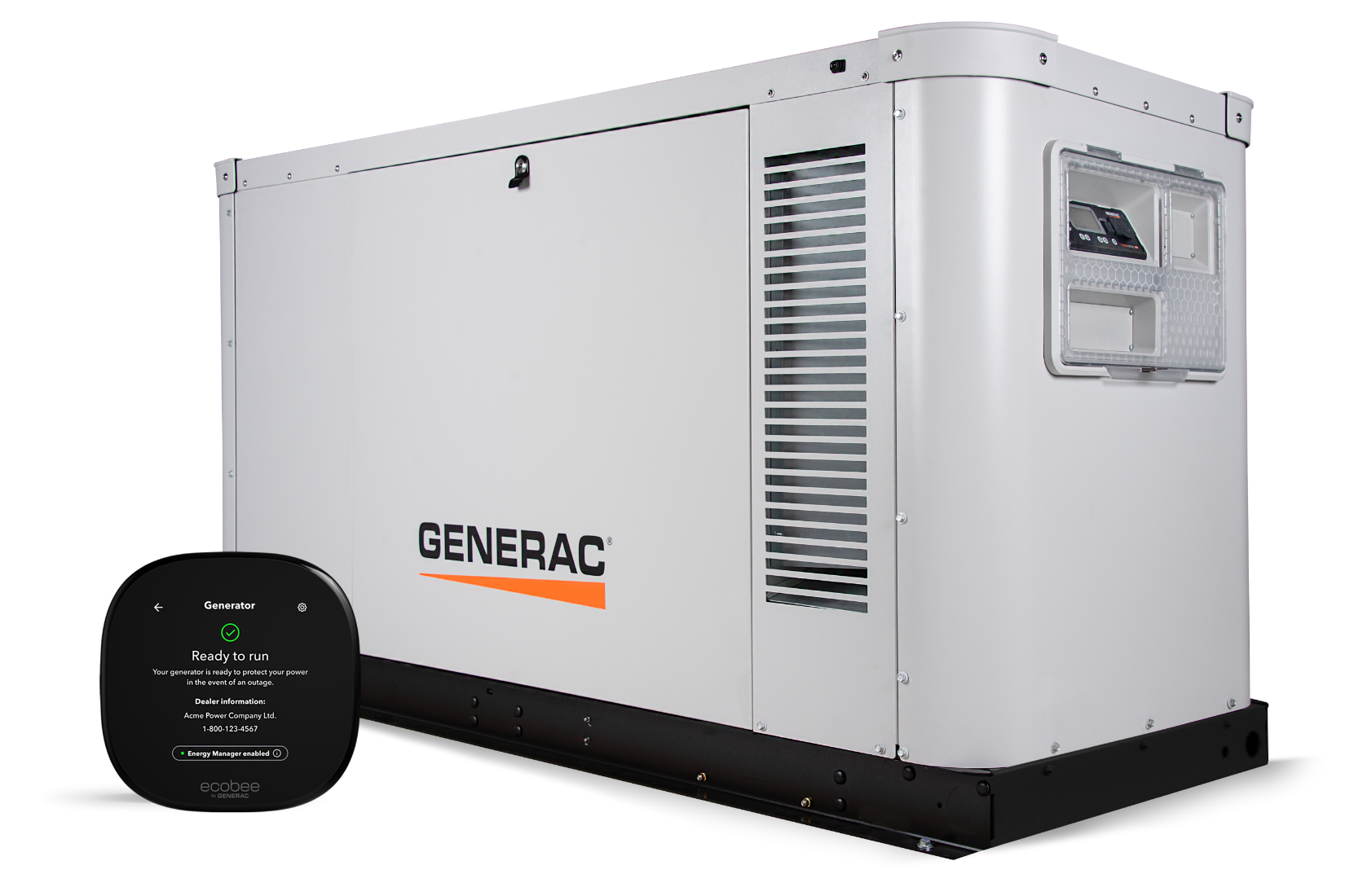 Generac Standby Generator, 48 kW | With ecobee by Generac Smart Thermostat | 120/240 V 1-Phase Generac Standby Generator, 48 kW | With ecobee by Generac Smart Thermostat | 120/240 V 1-Phase