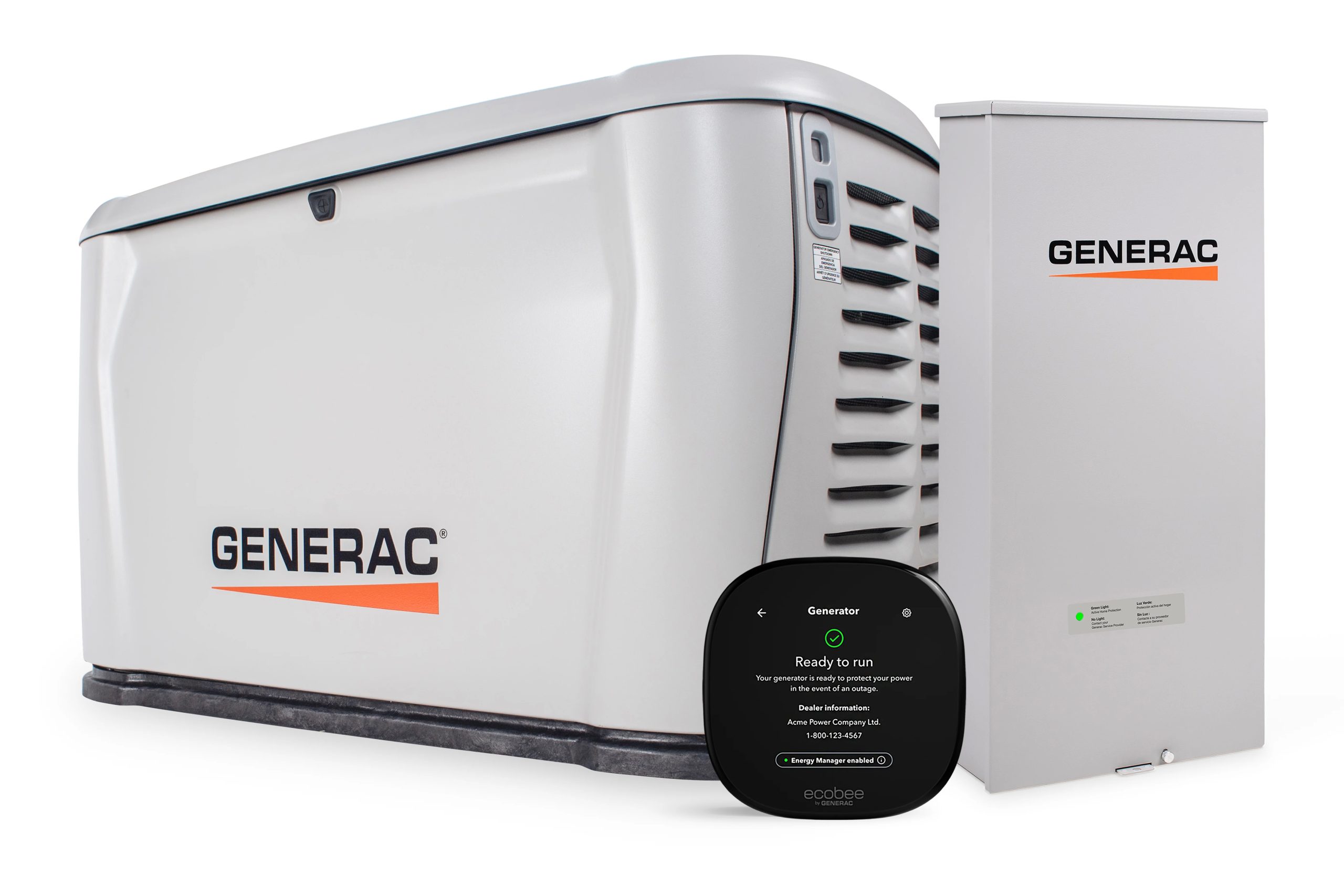 Generac Generac Standby Generator, 28kW with Transfer Switch and ecobee by Generac Smart Thermostat